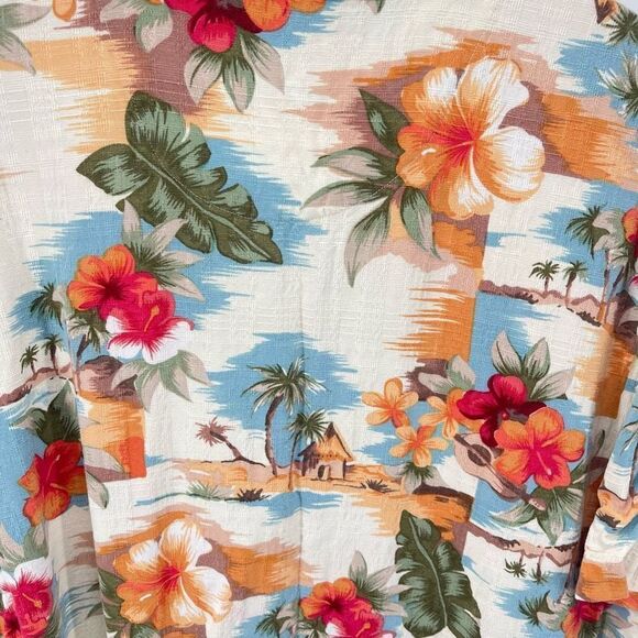 Hathaway Mens Button Down Shirt Tropical Hawaiian Classic Beach Multicolor XL - Picture 3 of 11